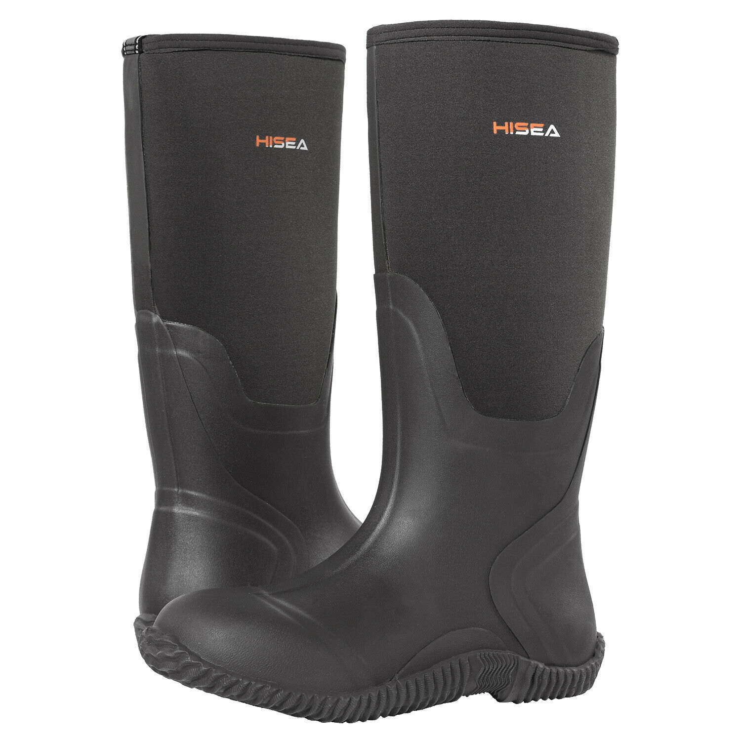 a pair of black HISEA Outdoor Muck Boots for winter hunting boot