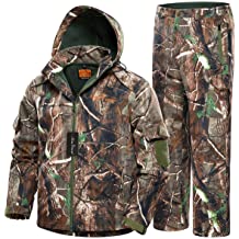 NEW VIEW 2020 Upgrade Hunting Clothes for Men, Silent Water Resistant Hunting Suits, Camo Hunting Camouflage Hooded Jacket, Hunting Pants