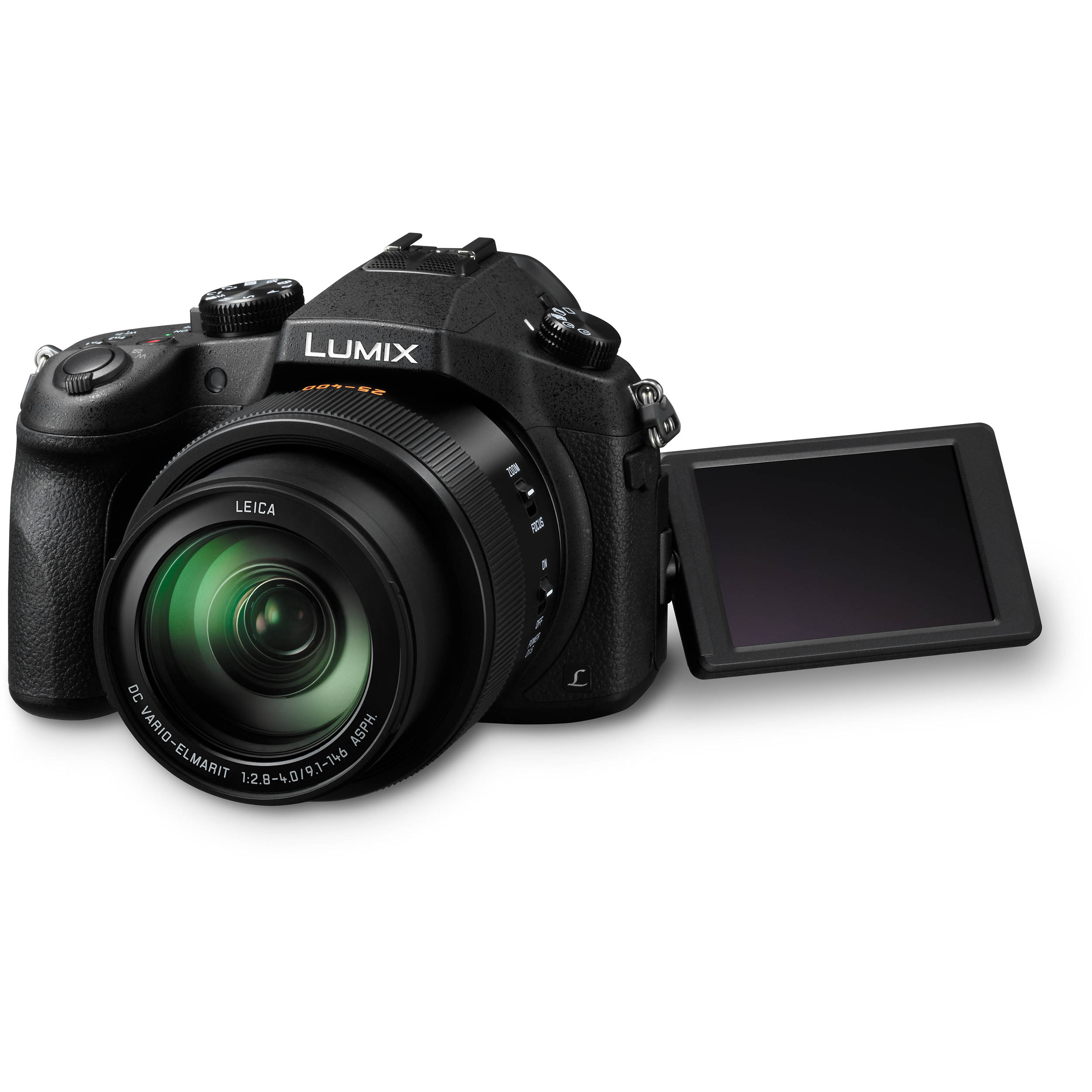 a black colored Panasonic Lumix FZ1000 video camera for deer hunting