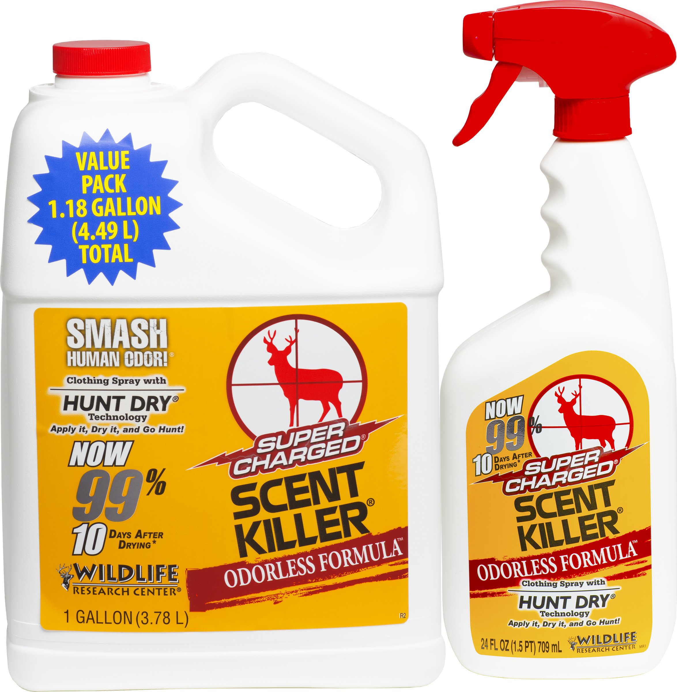 a combo of Scent Killer 559 Wildlife Research Supercharged spray